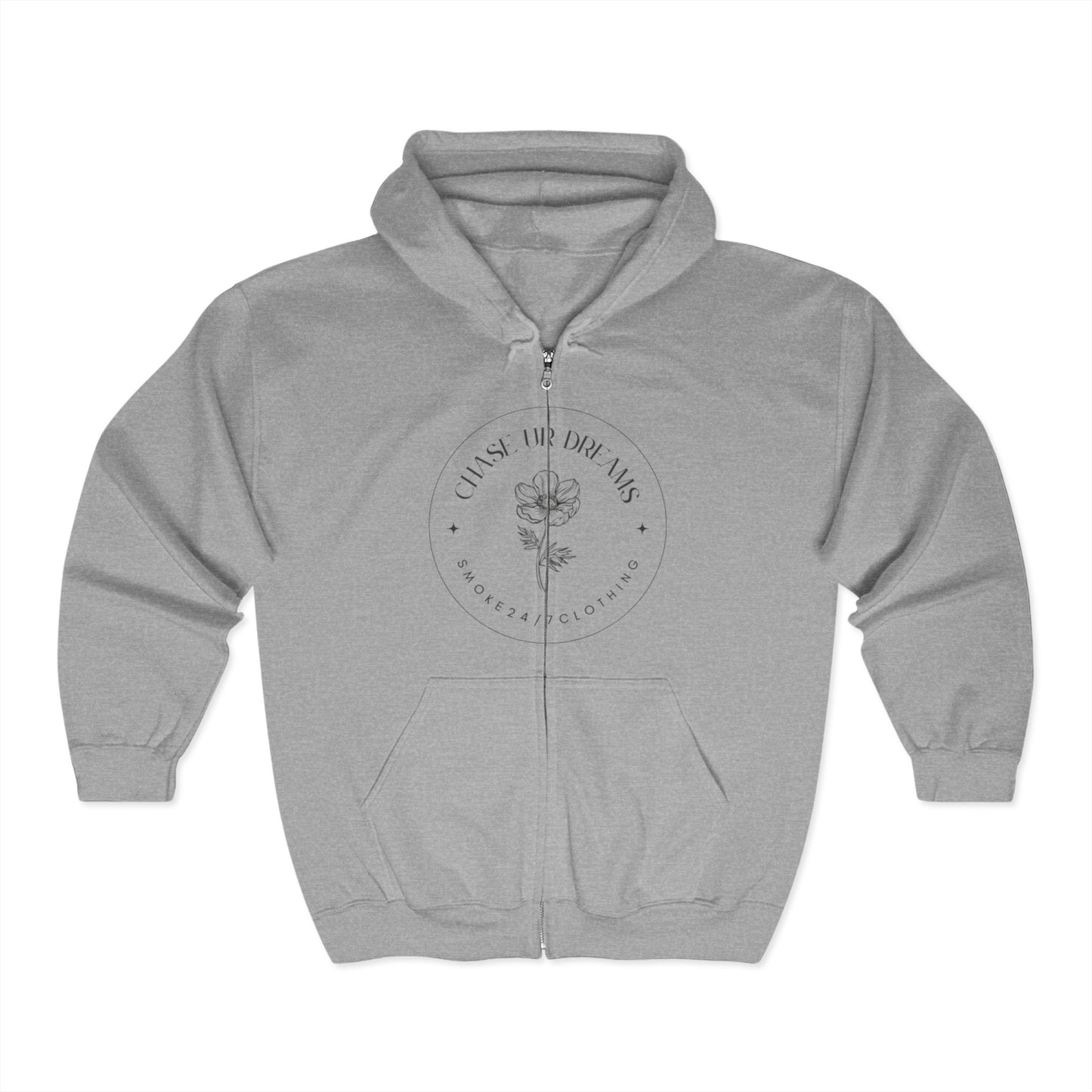 Chase Your Dreams Zip-Up Hoodie - Unisex Heavy Blend Sweatshirt