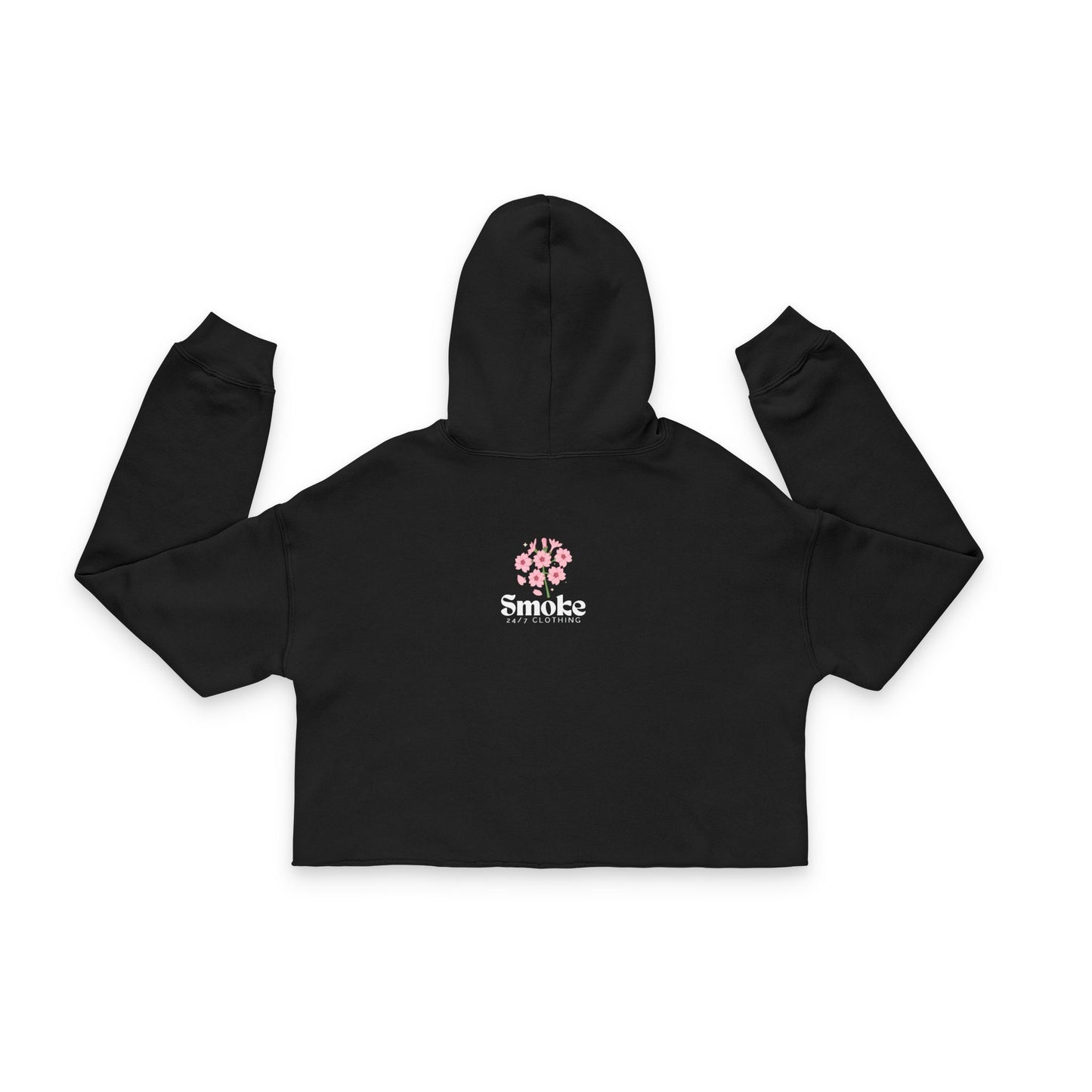Women's Cropped Floral Hoodie - Perfect for Casual Days, Festivals, and Yoga! Ideal Gift for Flower Lovers, Smokers, and Trendsetters