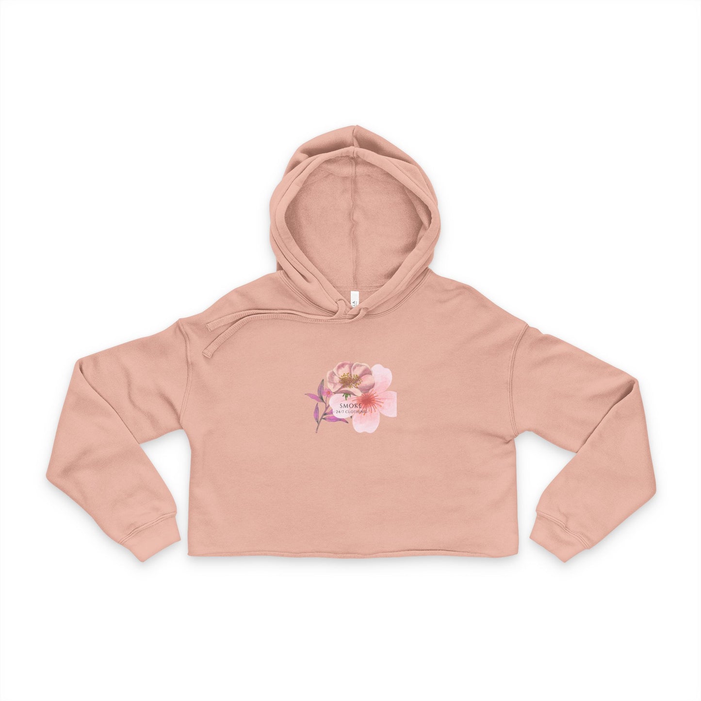Women's Cropped Floral Hoodie - Perfect for Casual Days, Festivals, and Yoga! Ideal Gift for Flower Lovers, Smokers, and Trendsetters