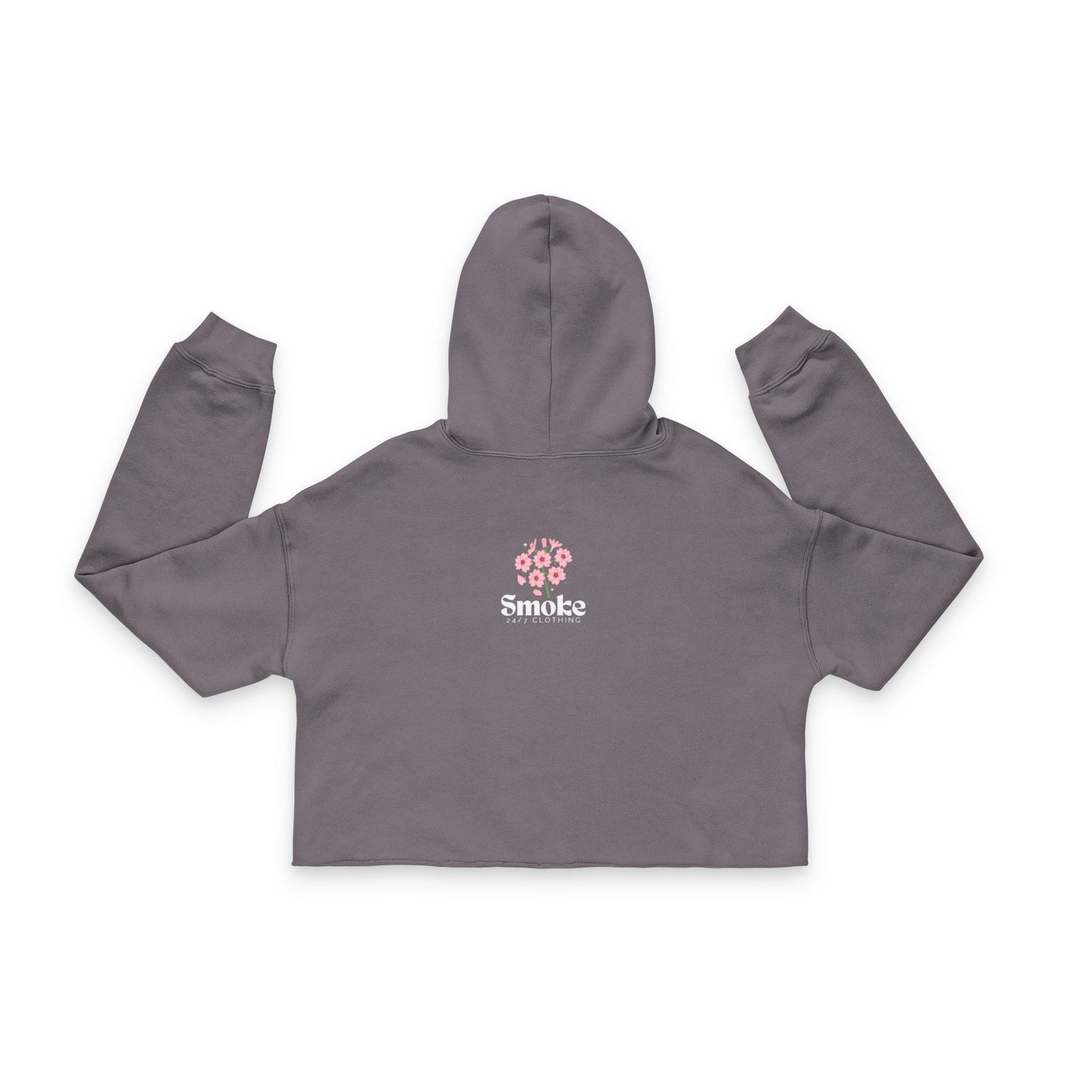 Women's Cropped Floral Hoodie - Perfect for Casual Days, Festivals, and Yoga! Ideal Gift for Flower Lovers, Smokers, and Trendsetters