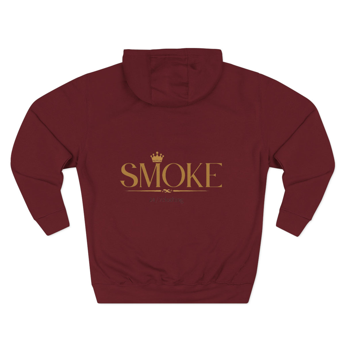 Smoke Clothing Hoodie — Crowned 'SMOKE' Logo Streetwear Fleece Hoodie