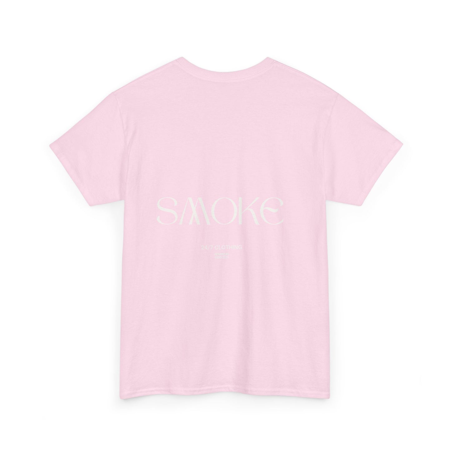 Smoke 24/7 Tee — Minimal Black Graphic T-Shirt with 'SMOKE' Back Logo
