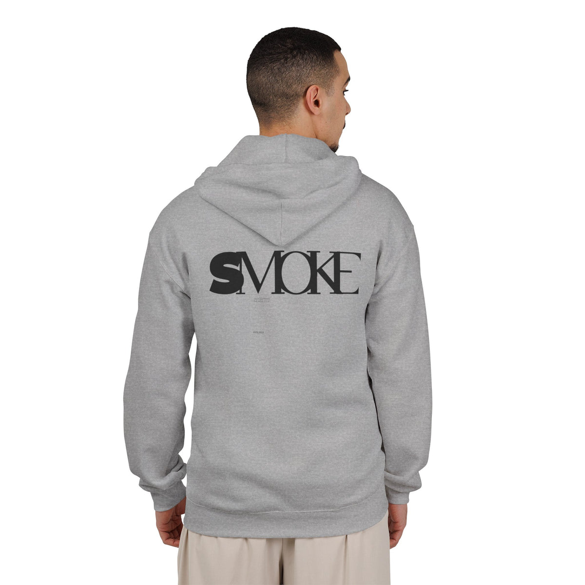 Zip Hoodie — Minimalist Geometric Smoke Design (Back 'SMOKE')