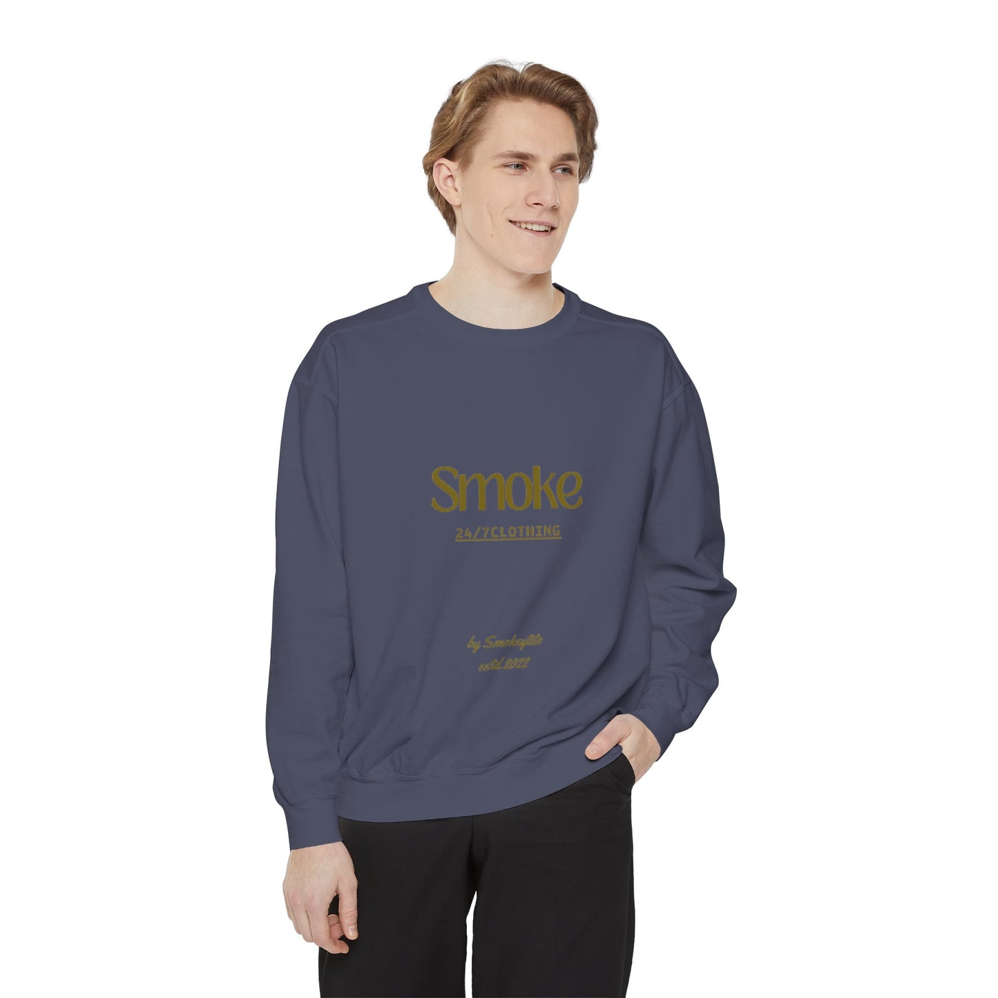 Smoke 247 Clothing Sweatshirt — Minimal Logo Crewneck Pullover