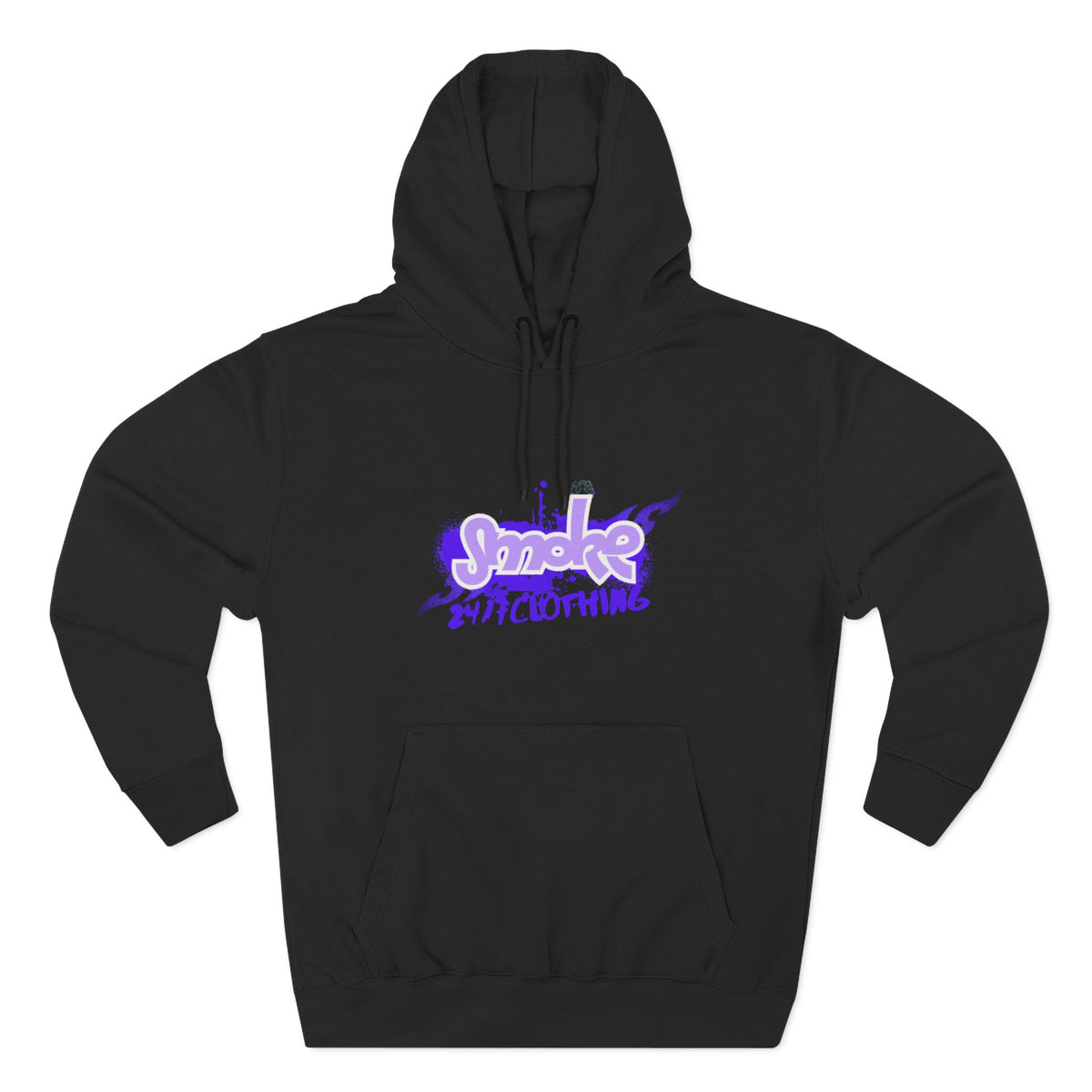 Smoke Clothing Hoodie — Crowned 'SMOKE' Logo Streetwear Fleece Hoodie