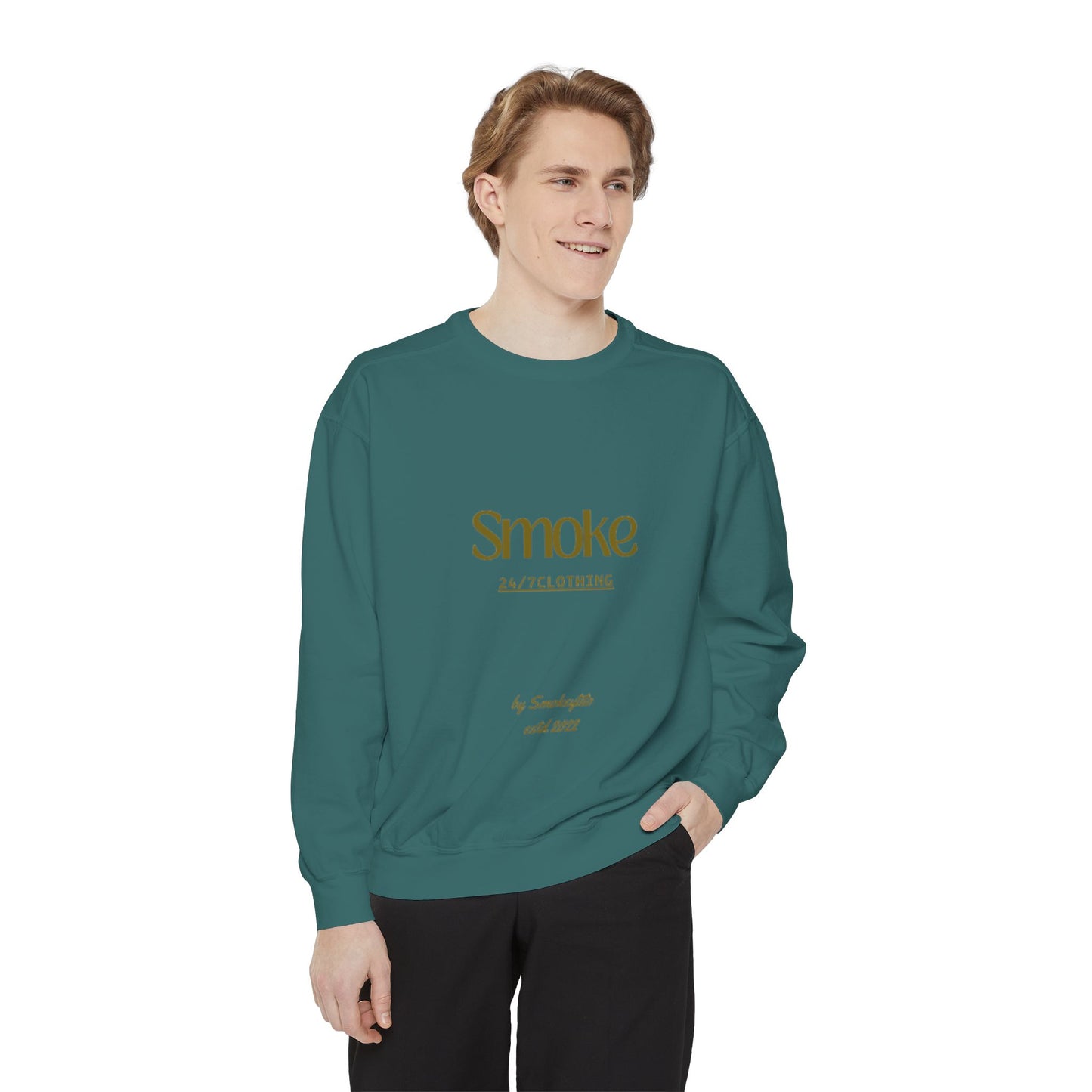 Smoke 247 Clothing Sweatshirt — Minimal Logo Crewneck Pullover