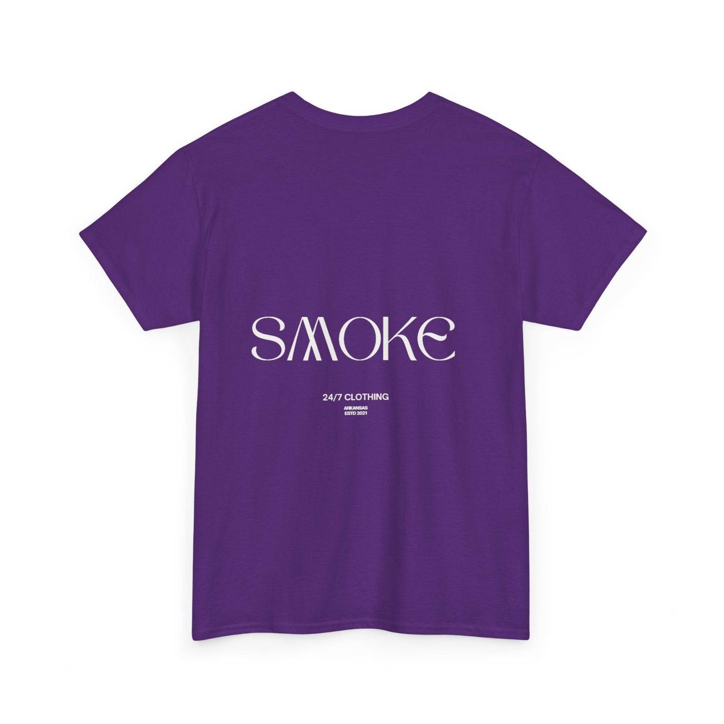Smoke 24/7 Tee — Minimal Black Graphic T-Shirt with 'SMOKE' Back Logo