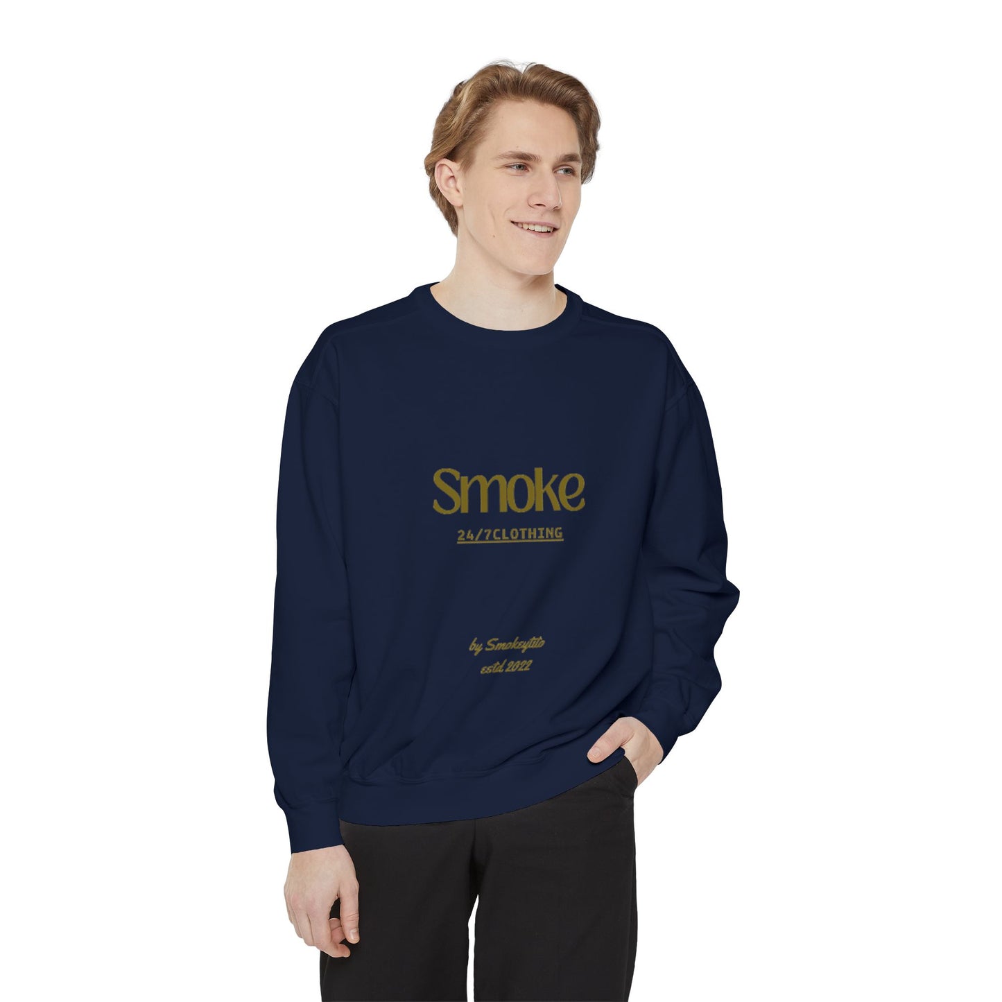Smoke 247 Clothing Sweatshirt — Minimal Logo Crewneck Pullover