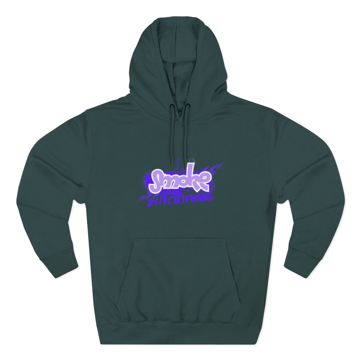 Smoke Clothing Hoodie — Crowned 'SMOKE' Logo Streetwear Fleece Hoodie