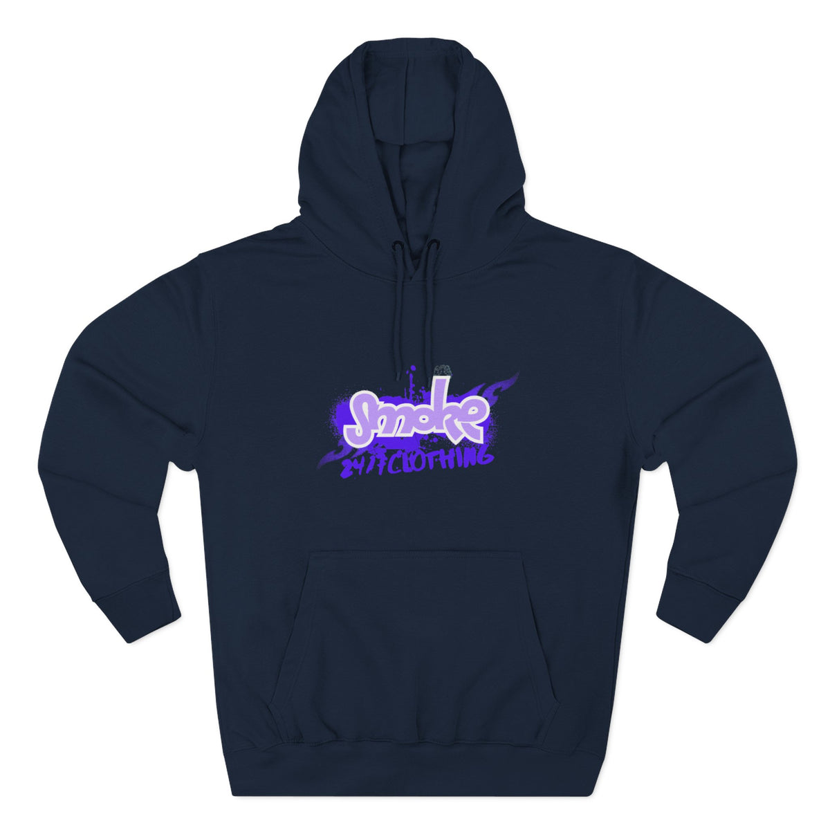Smoke Clothing Hoodie — Crowned 'SMOKE' Logo Streetwear Fleece Hoodie