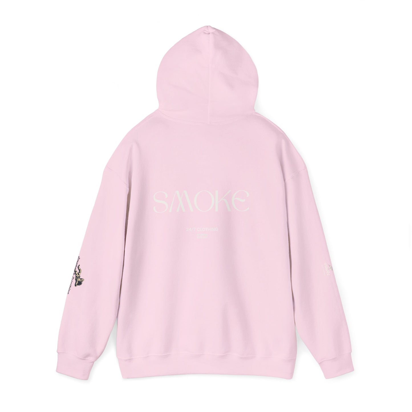 Smoke Graphic Hoodie — Minimalist Streetwear Pullover with Back 'SMOKE' Logo