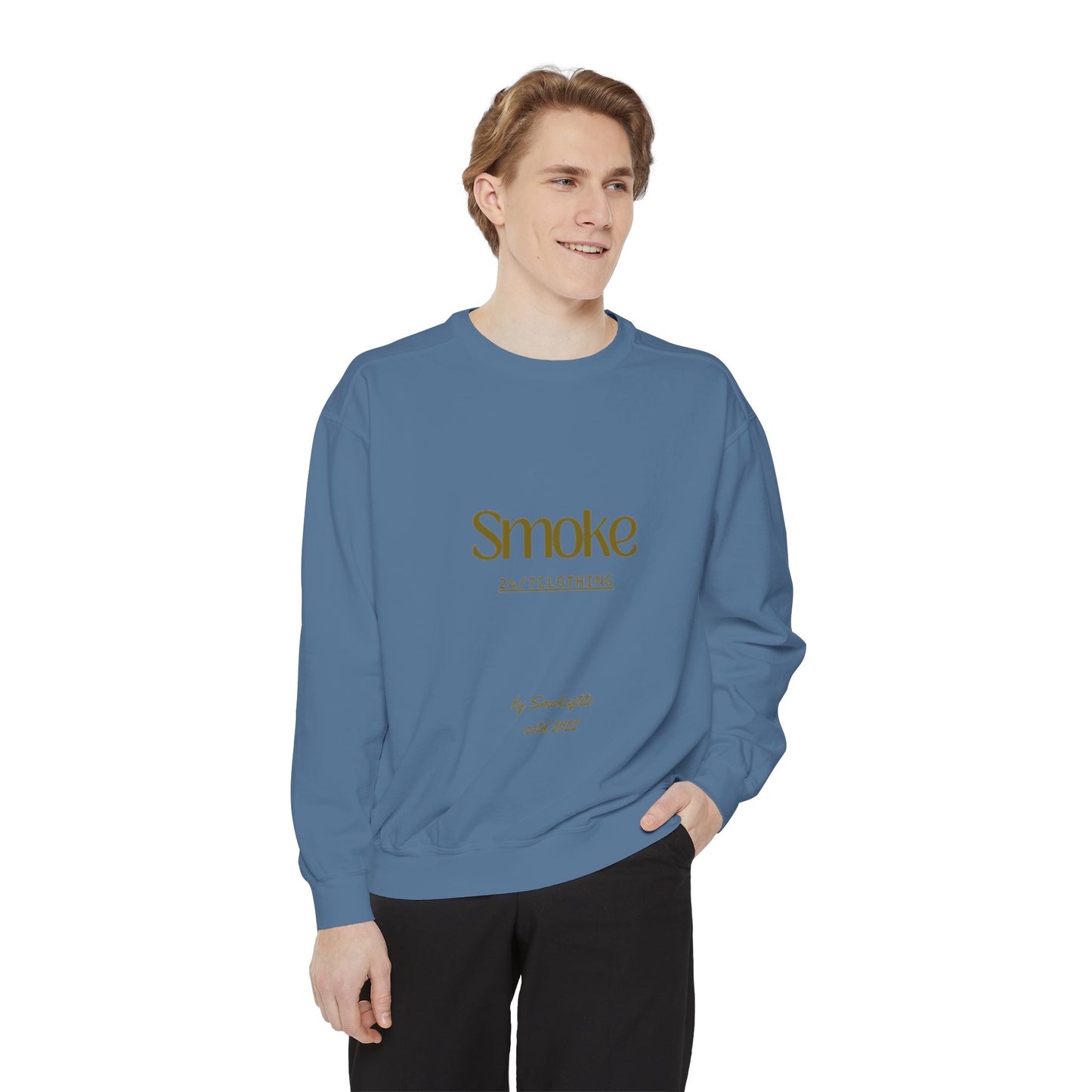 Smoke 247 Clothing Sweatshirt — Minimal Logo Crewneck Pullover