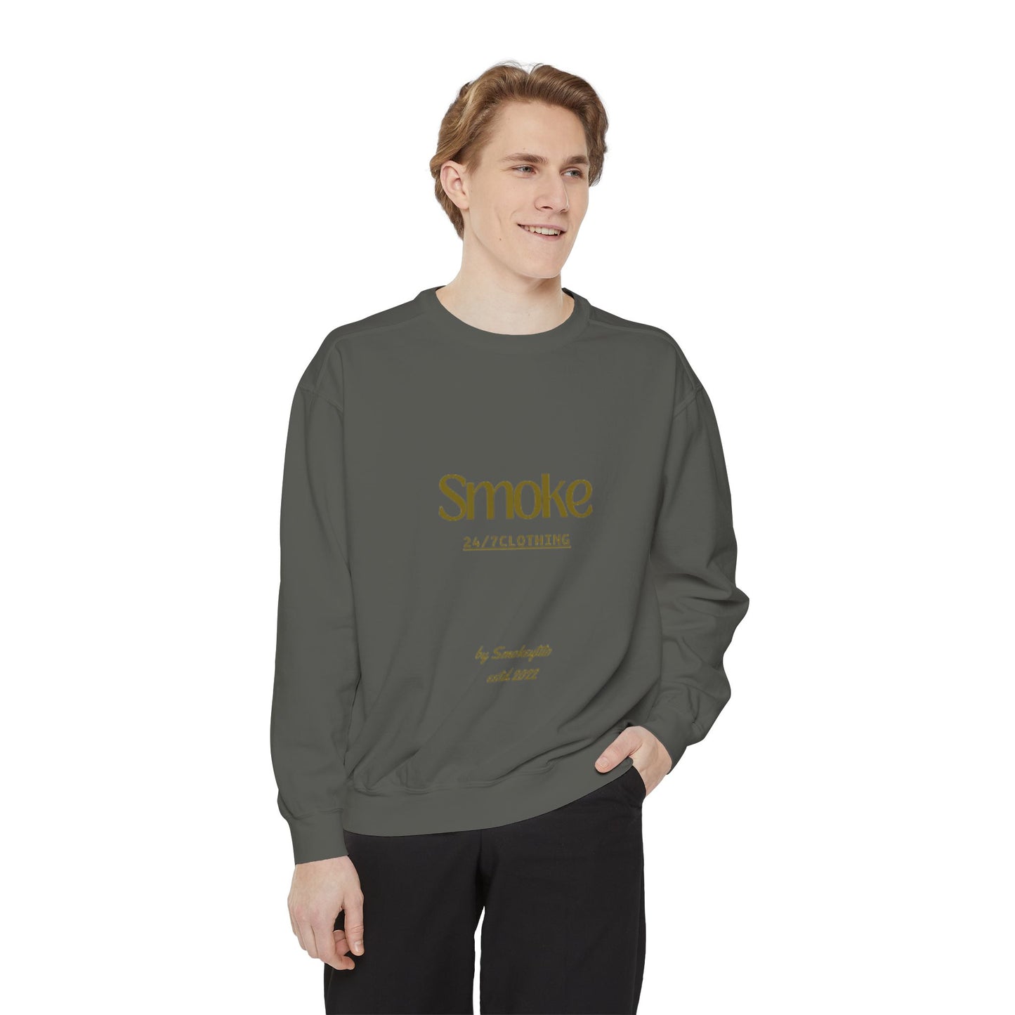 Smoke 247 Clothing Sweatshirt — Minimal Logo Crewneck Pullover