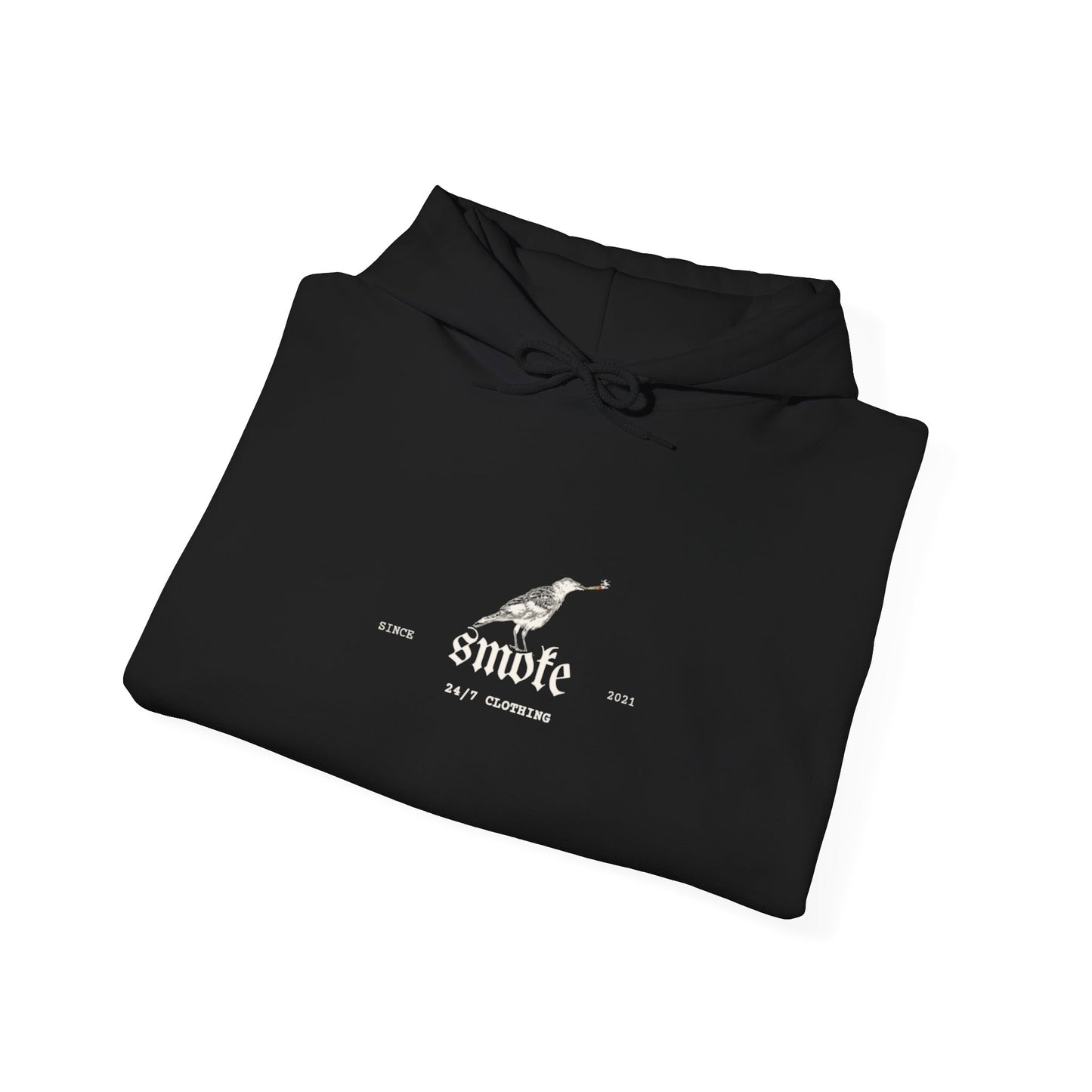 Smoke Graphic Hoodie — Minimalist Streetwear Pullover with Back 'SMOKE' Logo