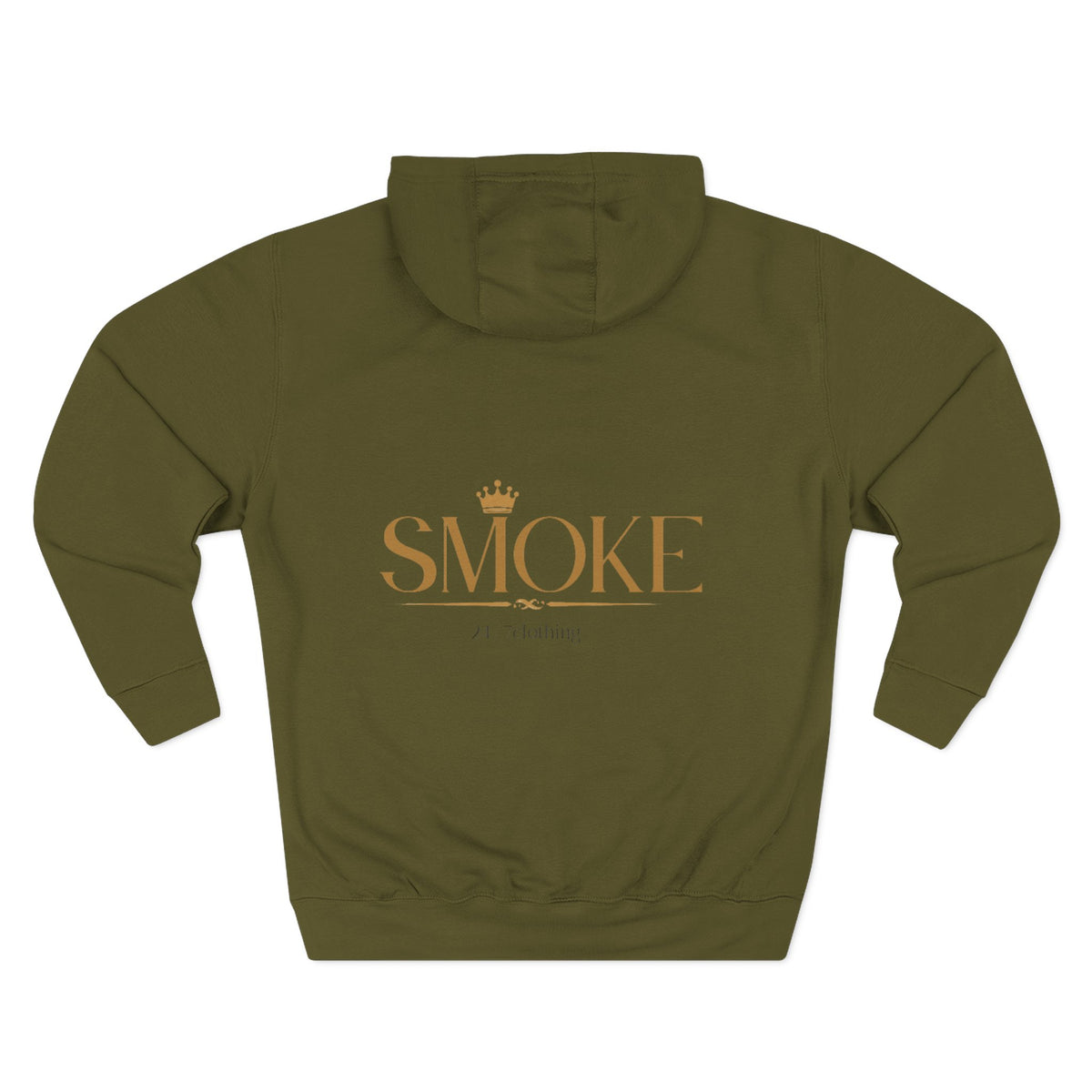 Smoke Clothing Hoodie — Crowned 'SMOKE' Logo Streetwear Fleece Hoodie