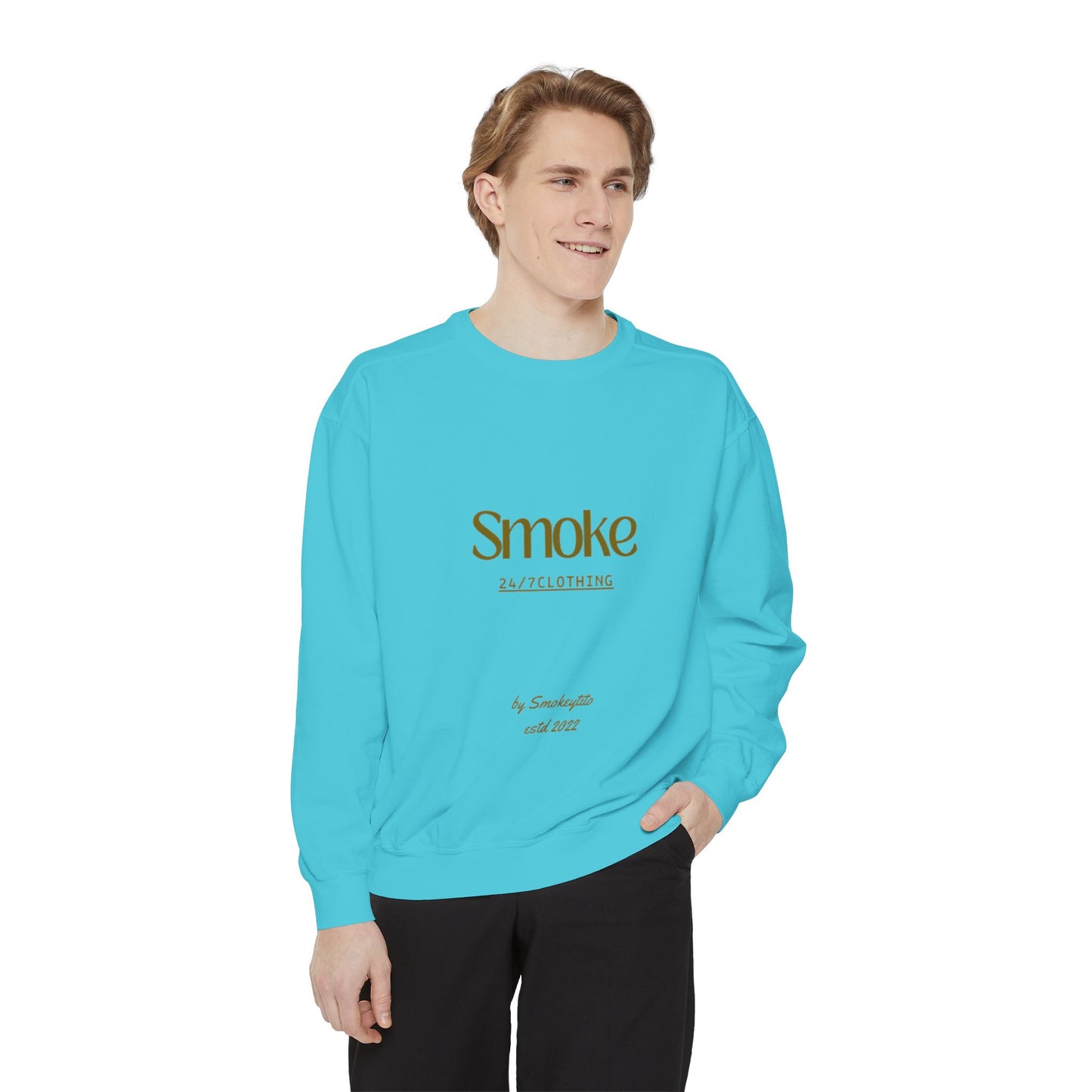 Smoke 247 Clothing Sweatshirt — Minimal Logo Crewneck Pullover