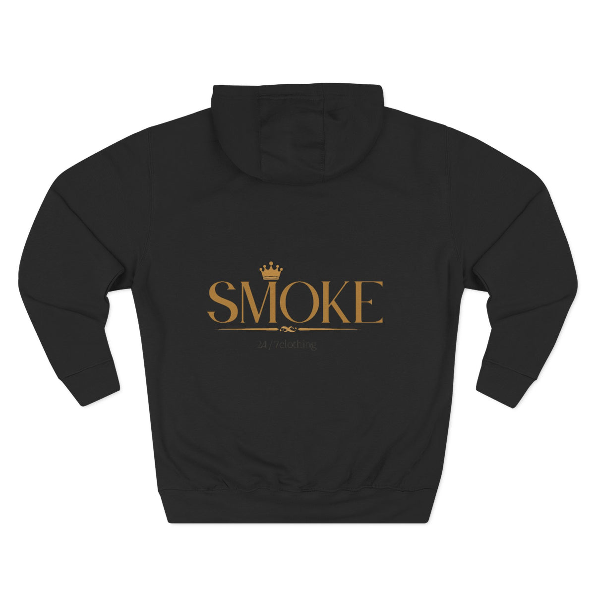 Smoke Clothing Hoodie — Crowned 'SMOKE' Logo Streetwear Fleece Hoodie