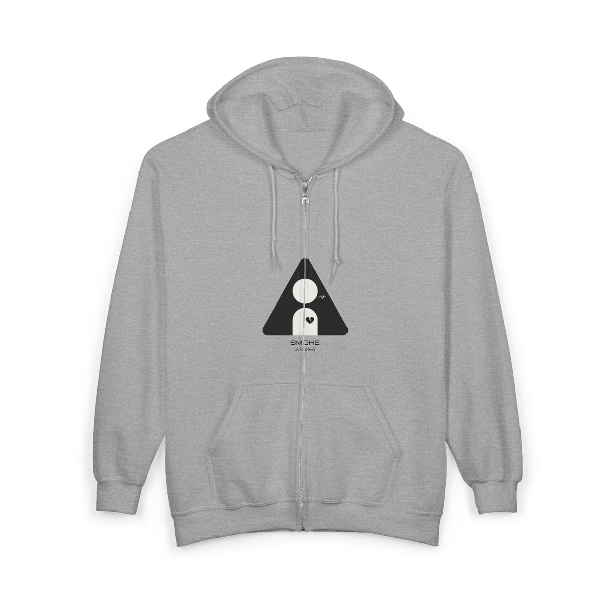 Zip Hoodie — Minimalist Geometric Smoke Design (Back 'SMOKE')