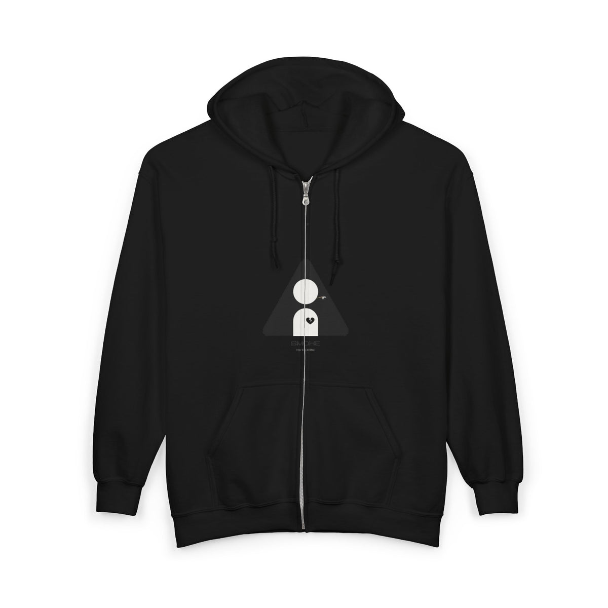 Zip Hoodie — Minimalist Geometric Smoke Design (Back 'SMOKE')