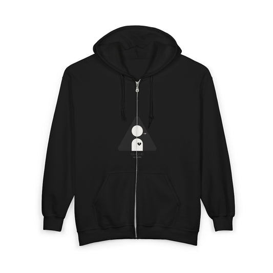 Zip Hoodie — Minimalist Geometric Smoke Design (Back 'SMOKE')