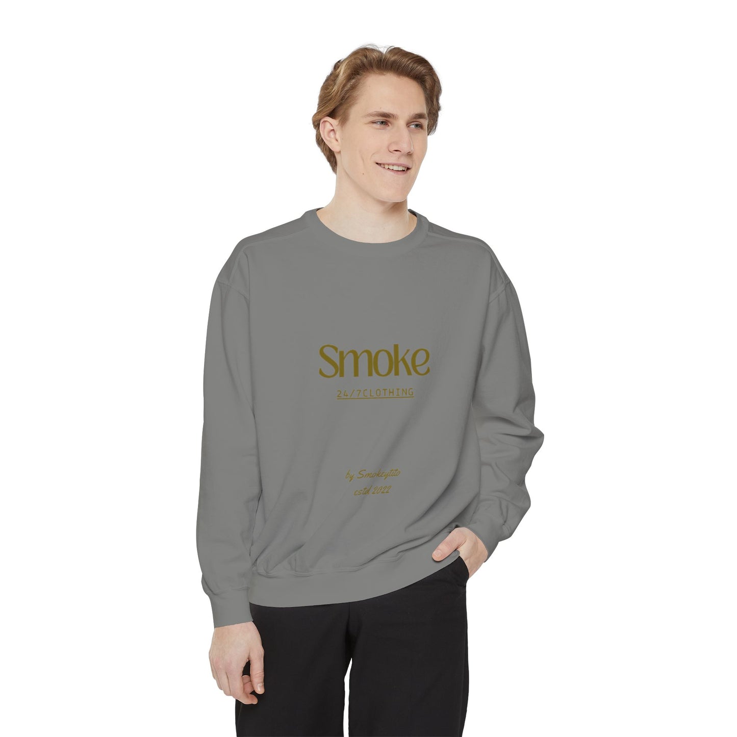 Smoke 247 Clothing Sweatshirt — Minimal Logo Crewneck Pullover