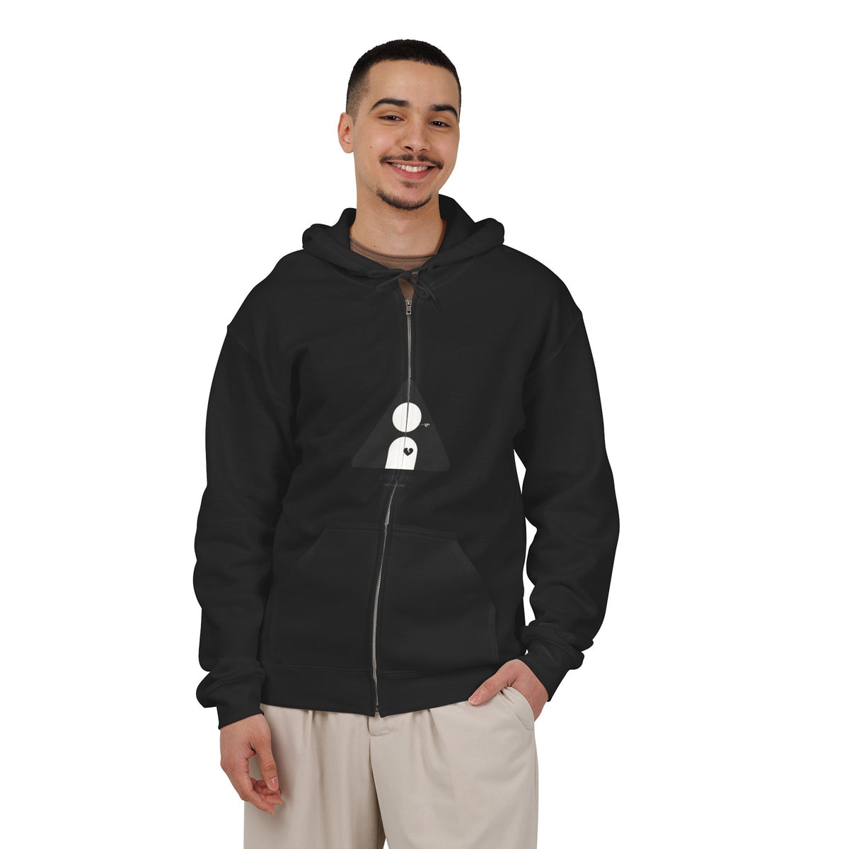 Zip Hoodie — Minimalist Geometric Smoke Design (Back 'SMOKE')