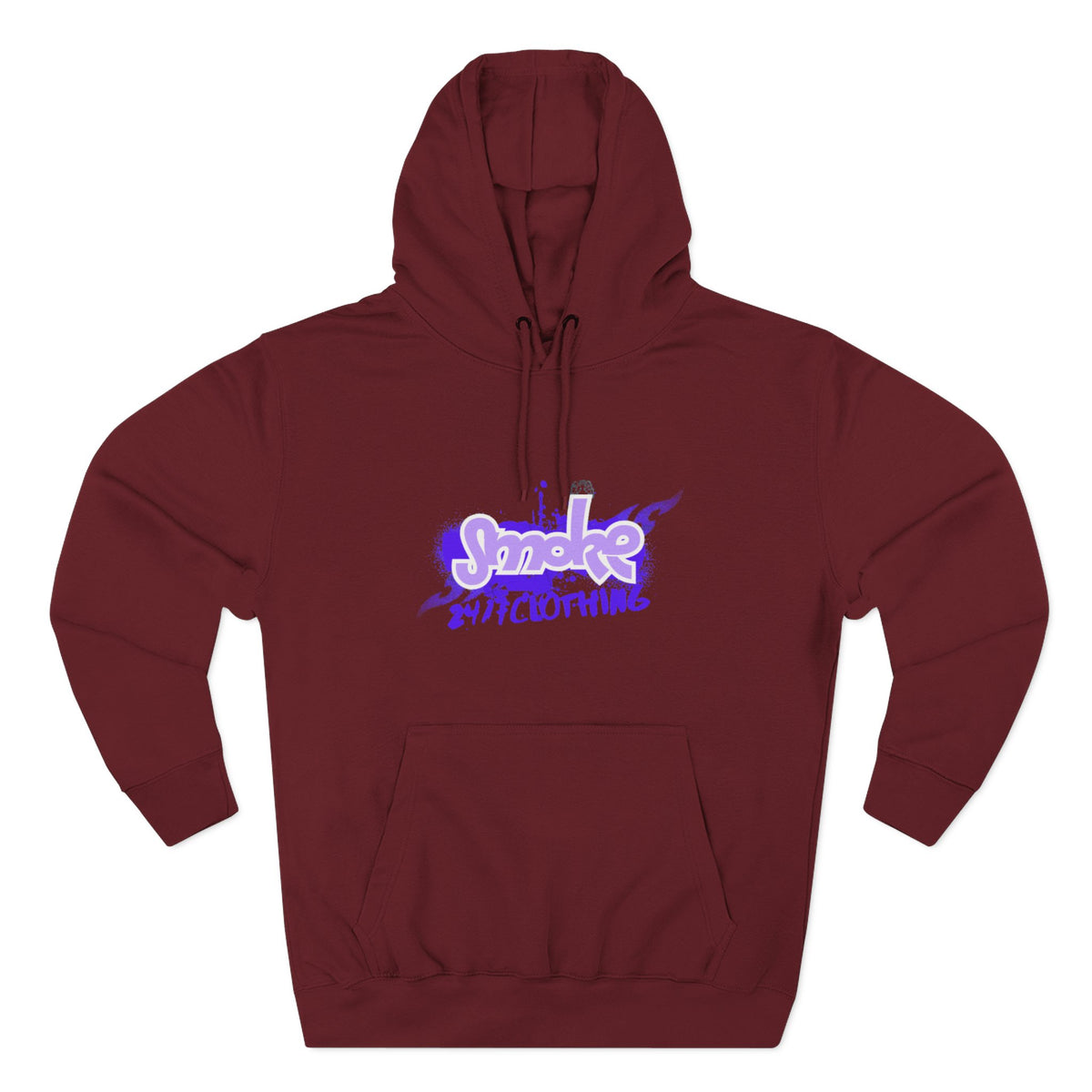 Smoke Clothing Hoodie — Crowned 'SMOKE' Logo Streetwear Fleece Hoodie