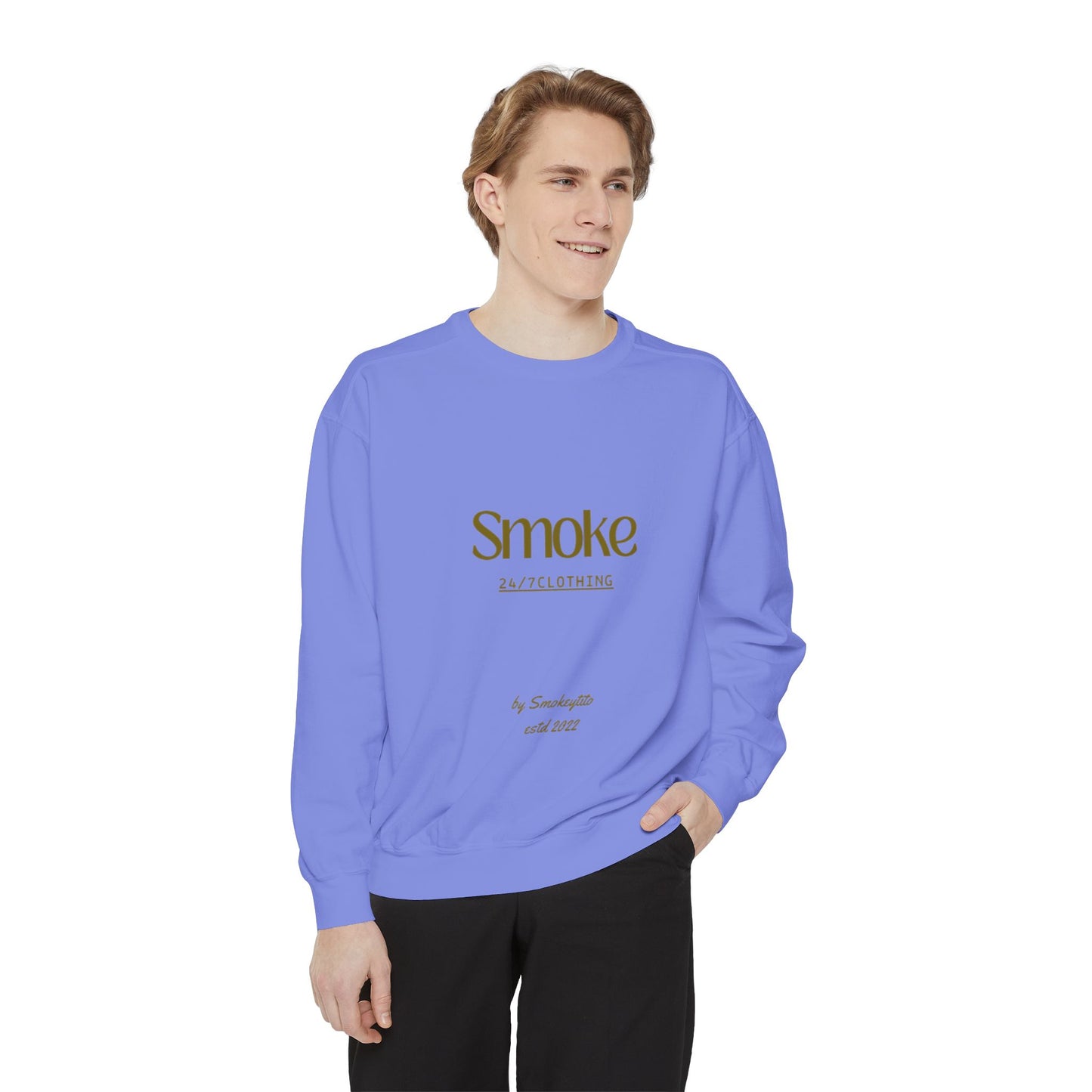 Smoke 247 Clothing Sweatshirt — Minimal Logo Crewneck Pullover