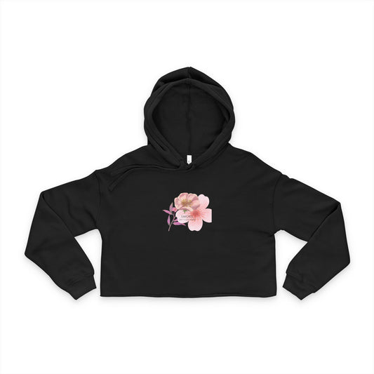 Women's Cropped Floral Hoodie - Perfect for Casual Days, Festivals, and Yoga! Ideal Gift for Flower Lovers, Smokers, and Trendsetters