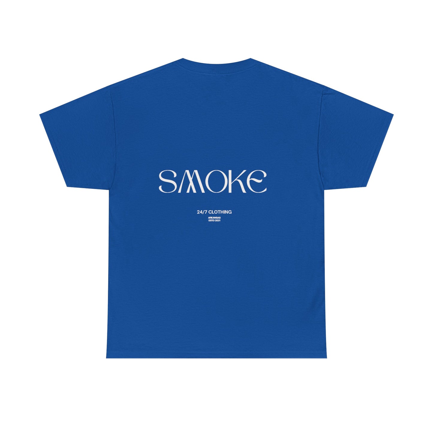 Smoke 24/7 Tee — Minimal Black Graphic T-Shirt with 'SMOKE' Back Logo