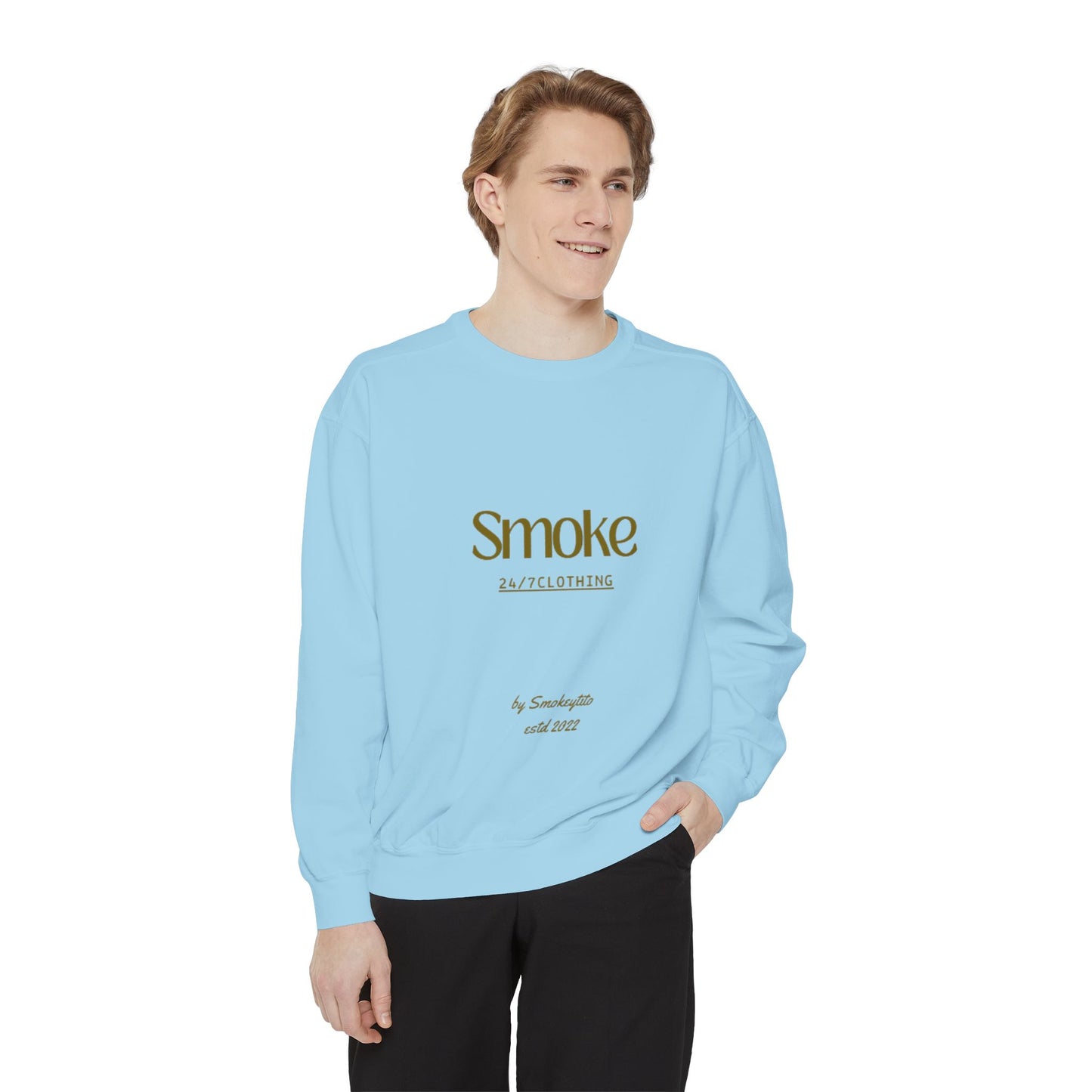 Smoke 247 Clothing Sweatshirt — Minimal Logo Crewneck Pullover