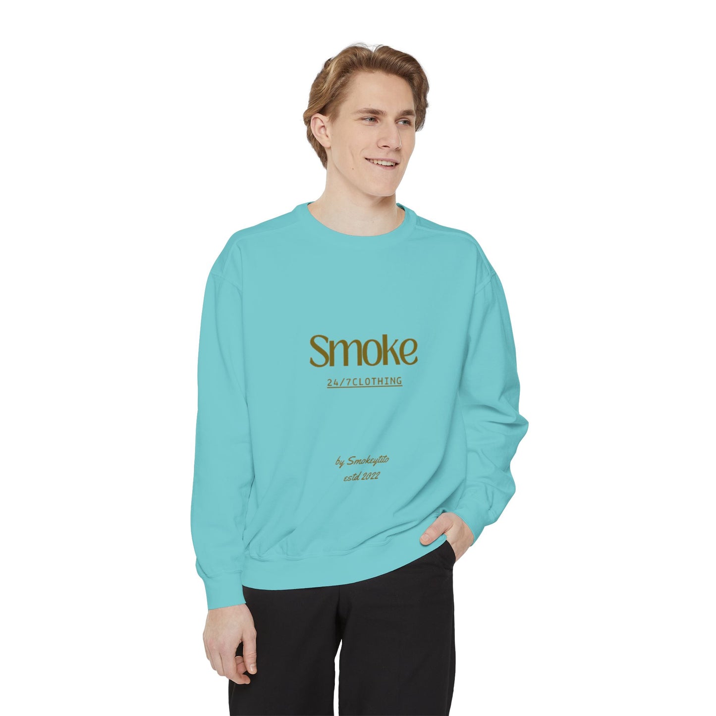 Smoke 247 Clothing Sweatshirt — Minimal Logo Crewneck Pullover