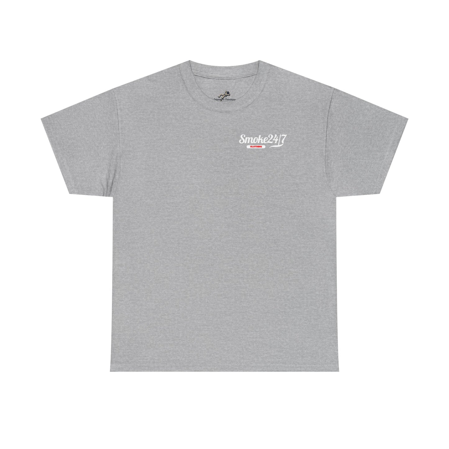 Smoke 24/7 Tee — Minimal Black Graphic T-Shirt with 'SMOKE' Back Logo