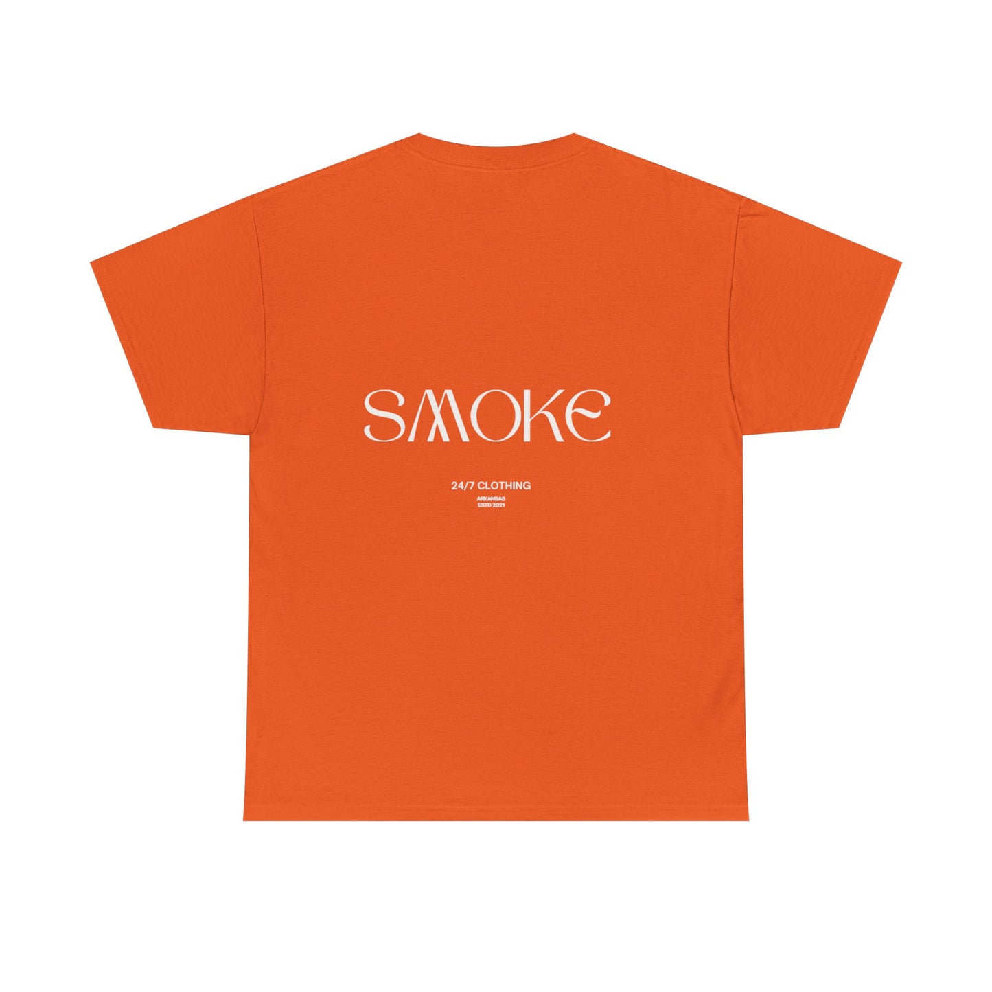 Smoke 24/7 Tee — Minimal Black Graphic T-Shirt with 'SMOKE' Back Logo