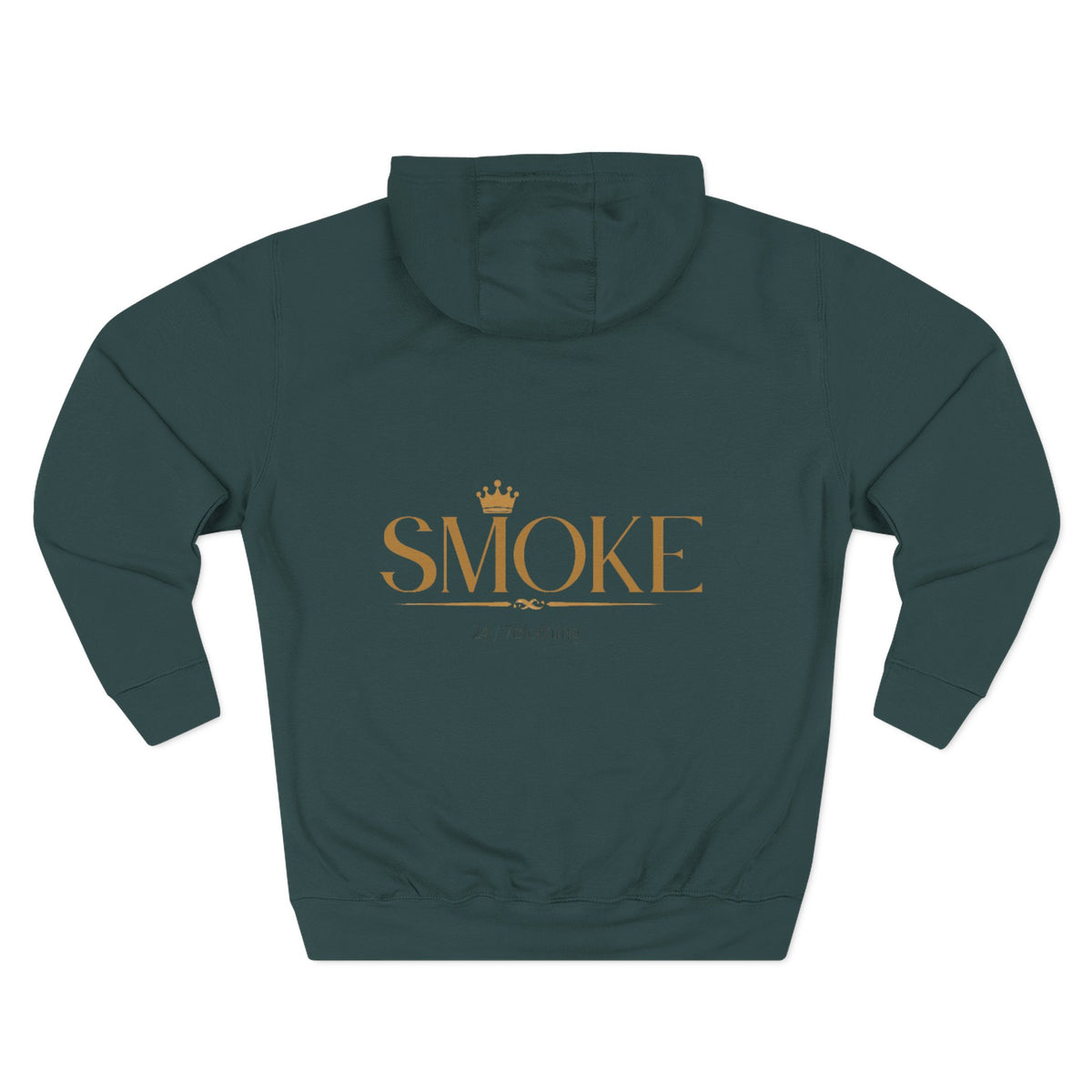 Smoke Clothing Hoodie — Crowned 'SMOKE' Logo Streetwear Fleece Hoodie