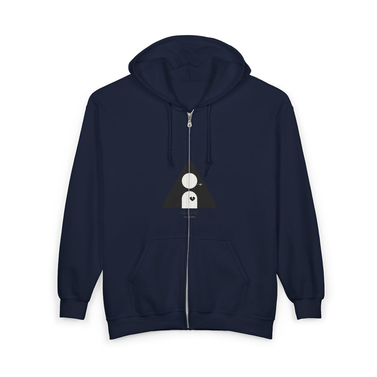 Zip Hoodie — Minimalist Geometric Smoke Design (Back 'SMOKE')