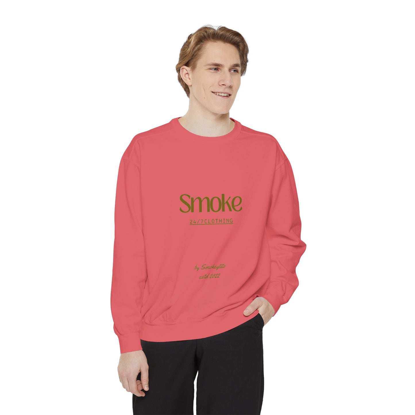 Smoke 247 Clothing Sweatshirt — Minimal Logo Crewneck Pullover