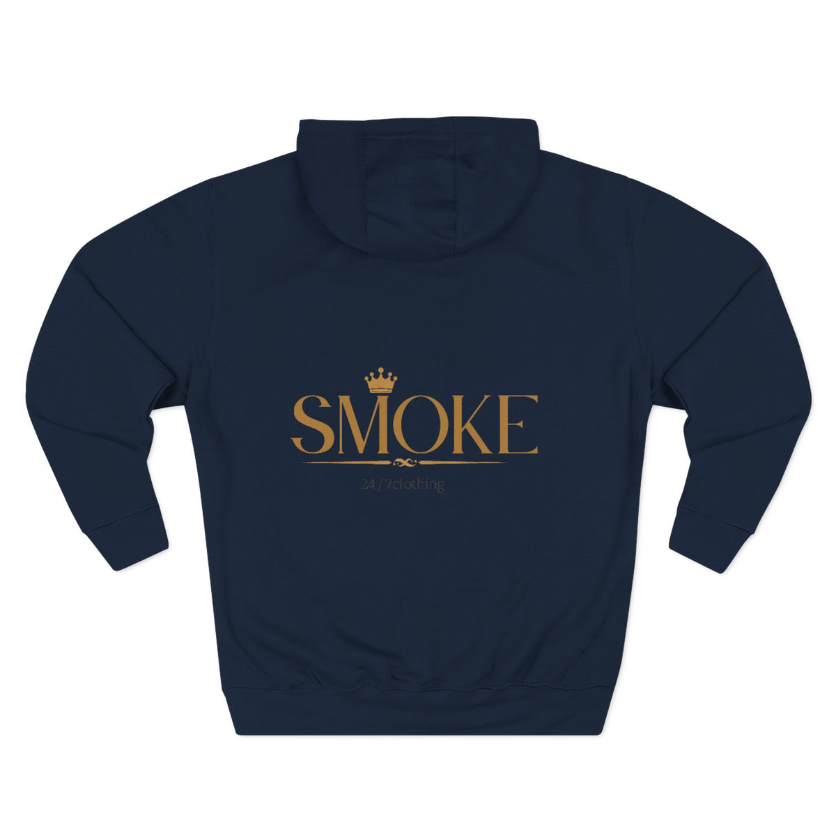 Smoke Clothing Hoodie — Crowned 'SMOKE' Logo Streetwear Fleece Hoodie