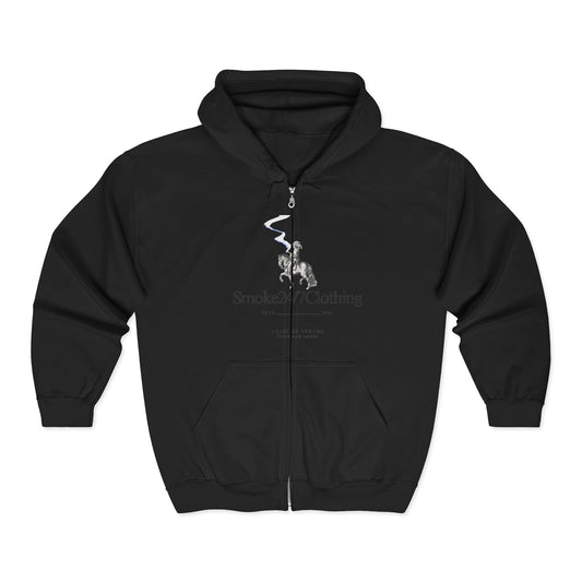 Astronaut Zip Hoodie — Retro Space Explorer Full-Zip Sweatshirt