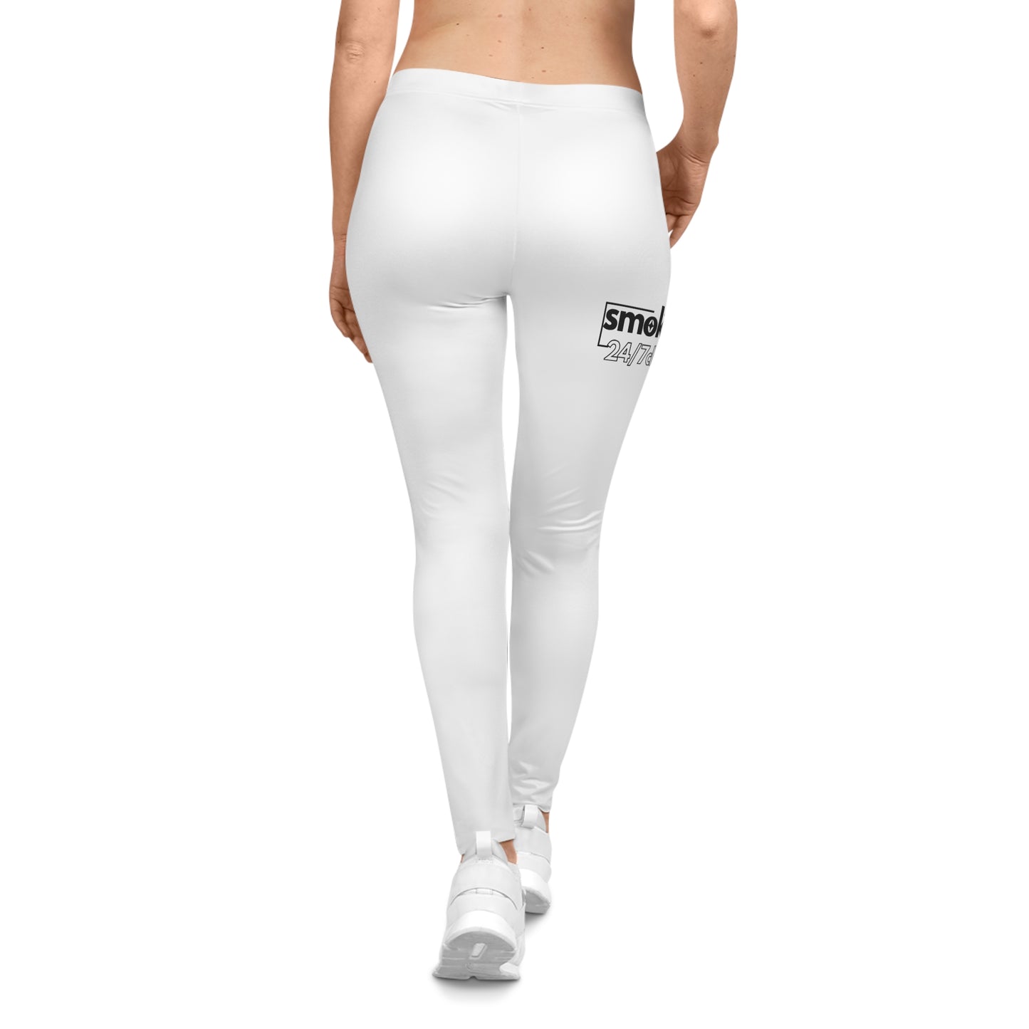 Smoking 24/7 Women’s Casual Leggings – Minimal Graphic AOP