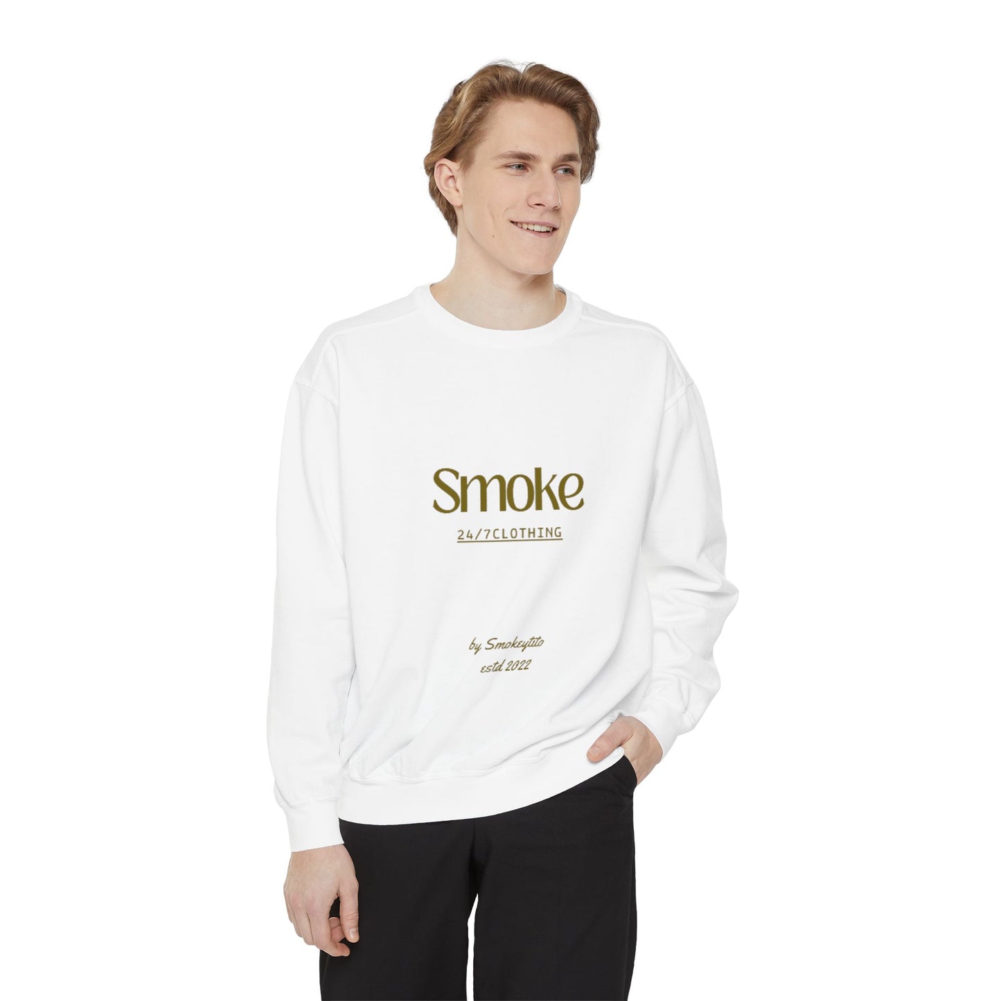 Smoke 247 Clothing Sweatshirt — Minimal Logo Crewneck Pullover