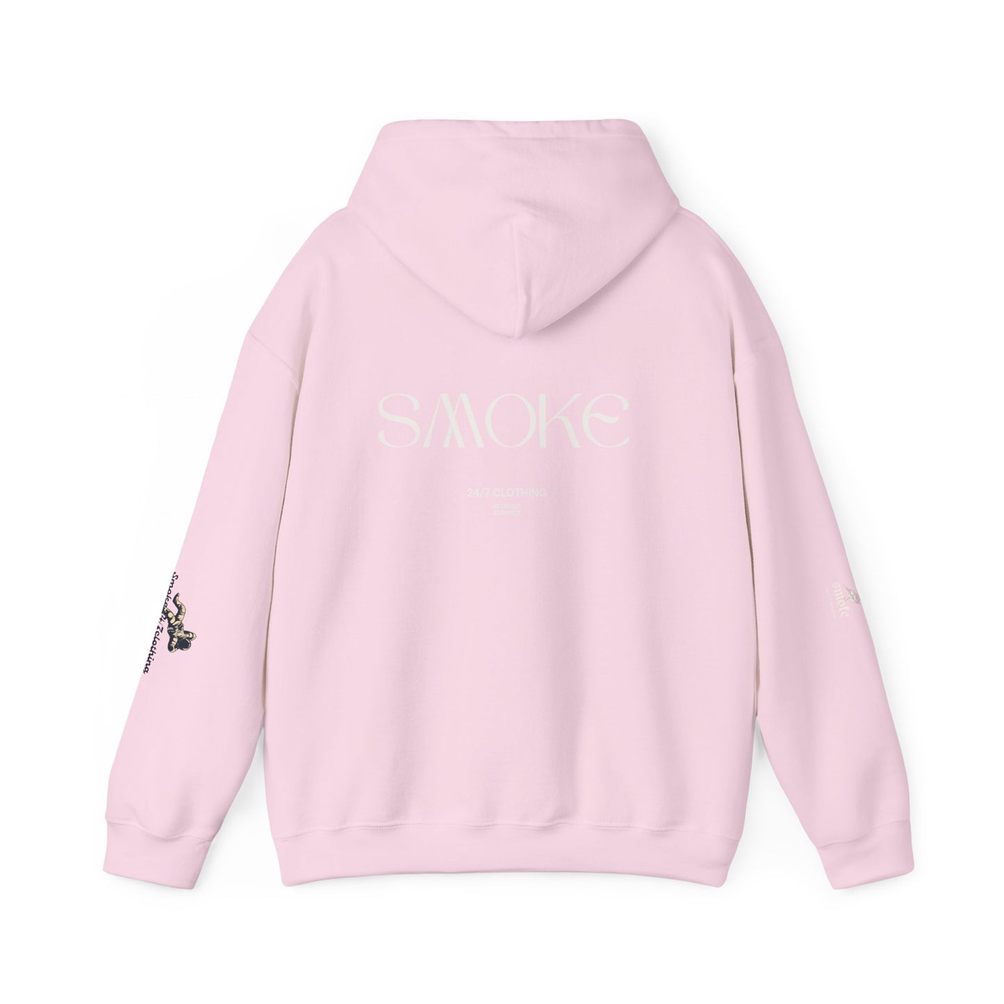 Smoke Graphic Hoodie — Minimalist Streetwear Pullover with Back 'SMOKE' Logo