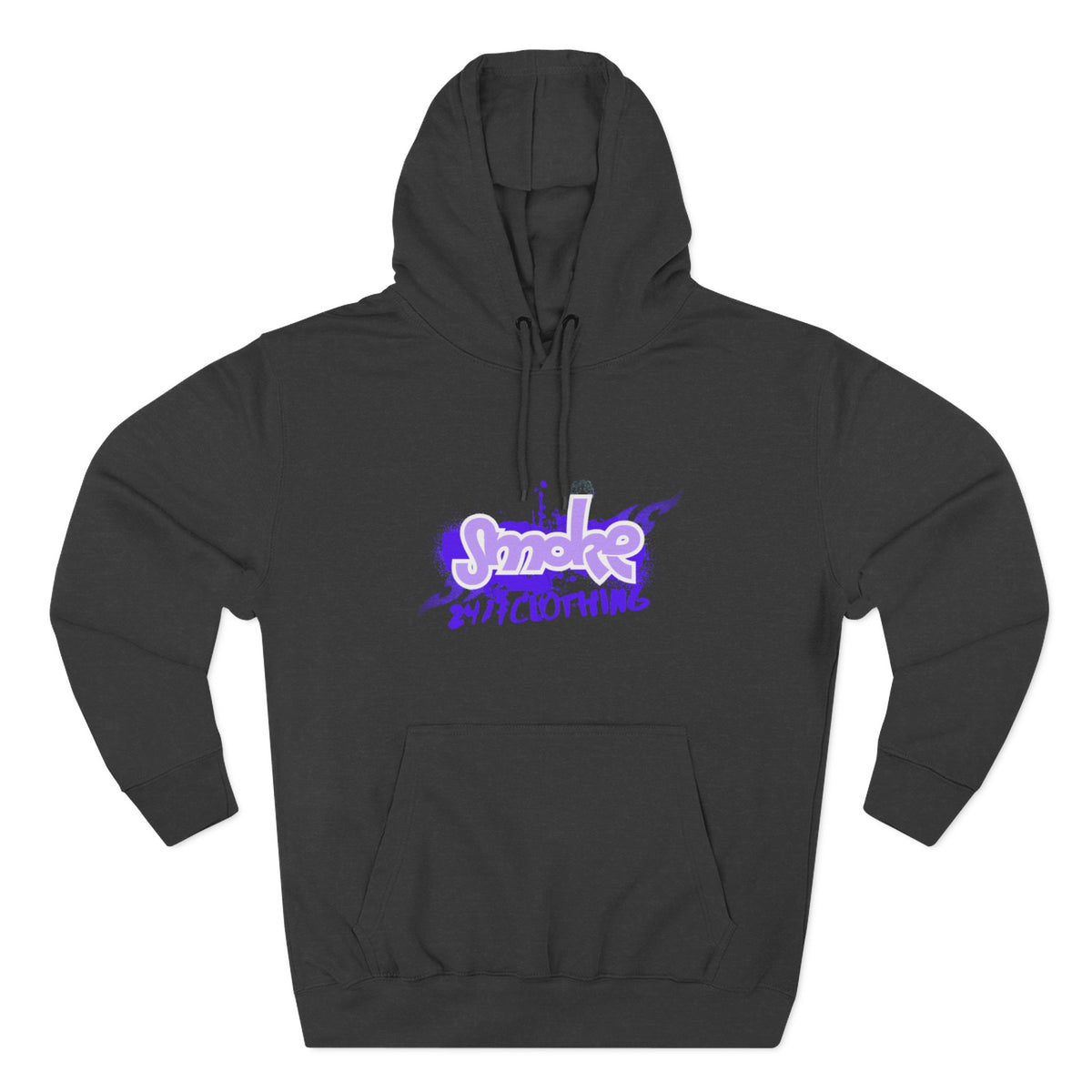 Smoke Clothing Hoodie — Crowned 'SMOKE' Logo Streetwear Fleece Hoodie
