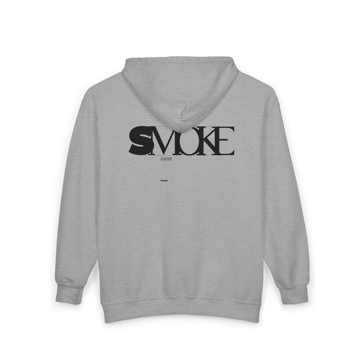 Zip Hoodie — Minimalist Geometric Smoke Design (Back 'SMOKE')