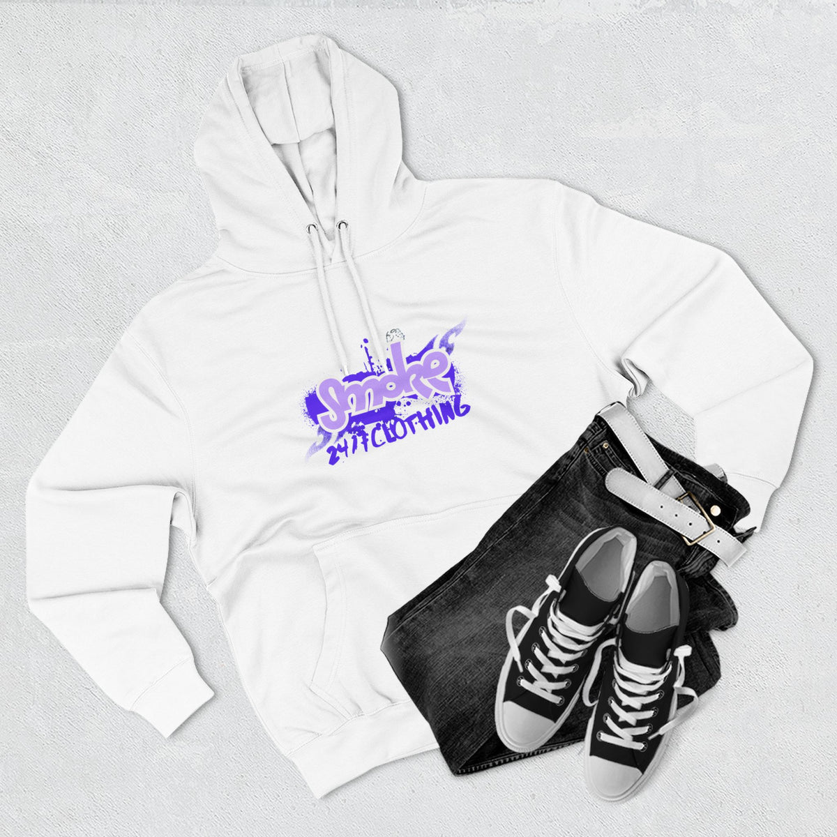Smoke Clothing Hoodie — Crowned 'SMOKE' Logo Streetwear Fleece Hoodie